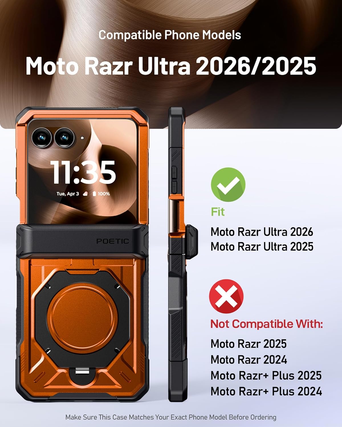 Moto Razr Ultra 2026/2025/2024 Magnetic Ring Kickstand