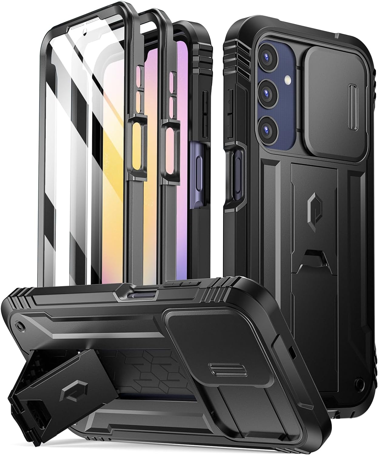 military case phone SaharaCase Raider Series Heavy Duty Phone Case for iPhone 17 Pro Shock Absorbing Black (CP00965)