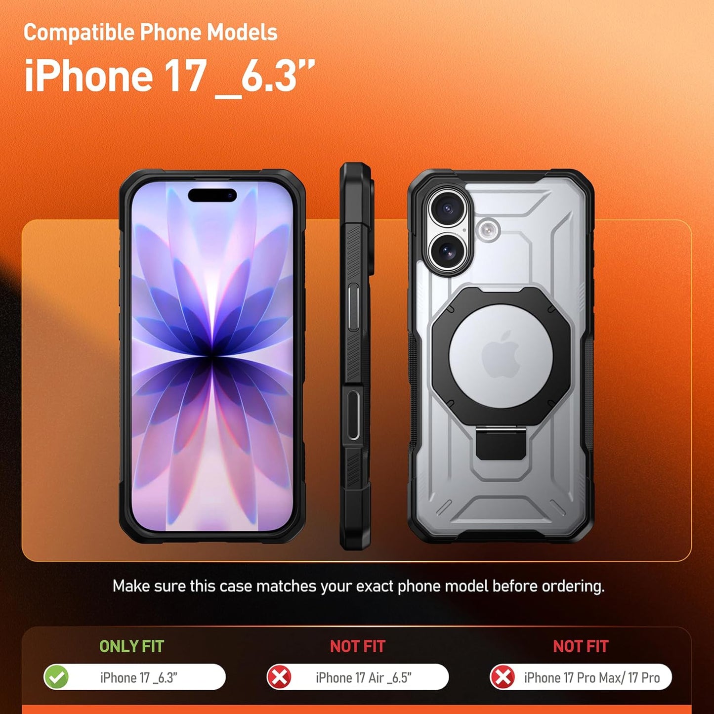 Apple iPhone 17 with Magsafe Ring Stand Case