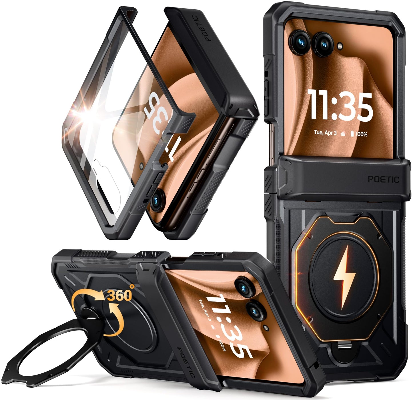 Moto Razr Plus 2026/2025/2024 Case with Ring Stand