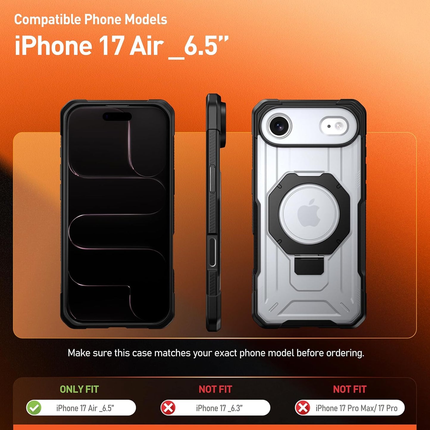 Apple iPhone 17 Air with Magsafe Ring Stand Case