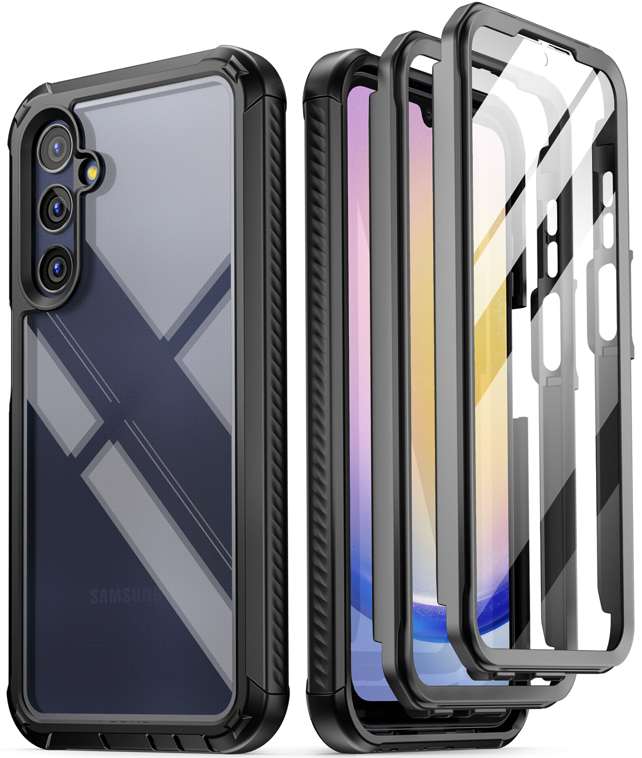 for Samsung Galaxy A25 5G Case Built-in Screen Full Body Shockproof Cover Black for Samsung Galaxy A25 5G Case Built-in Screen Full Body Shockproof Cover Black