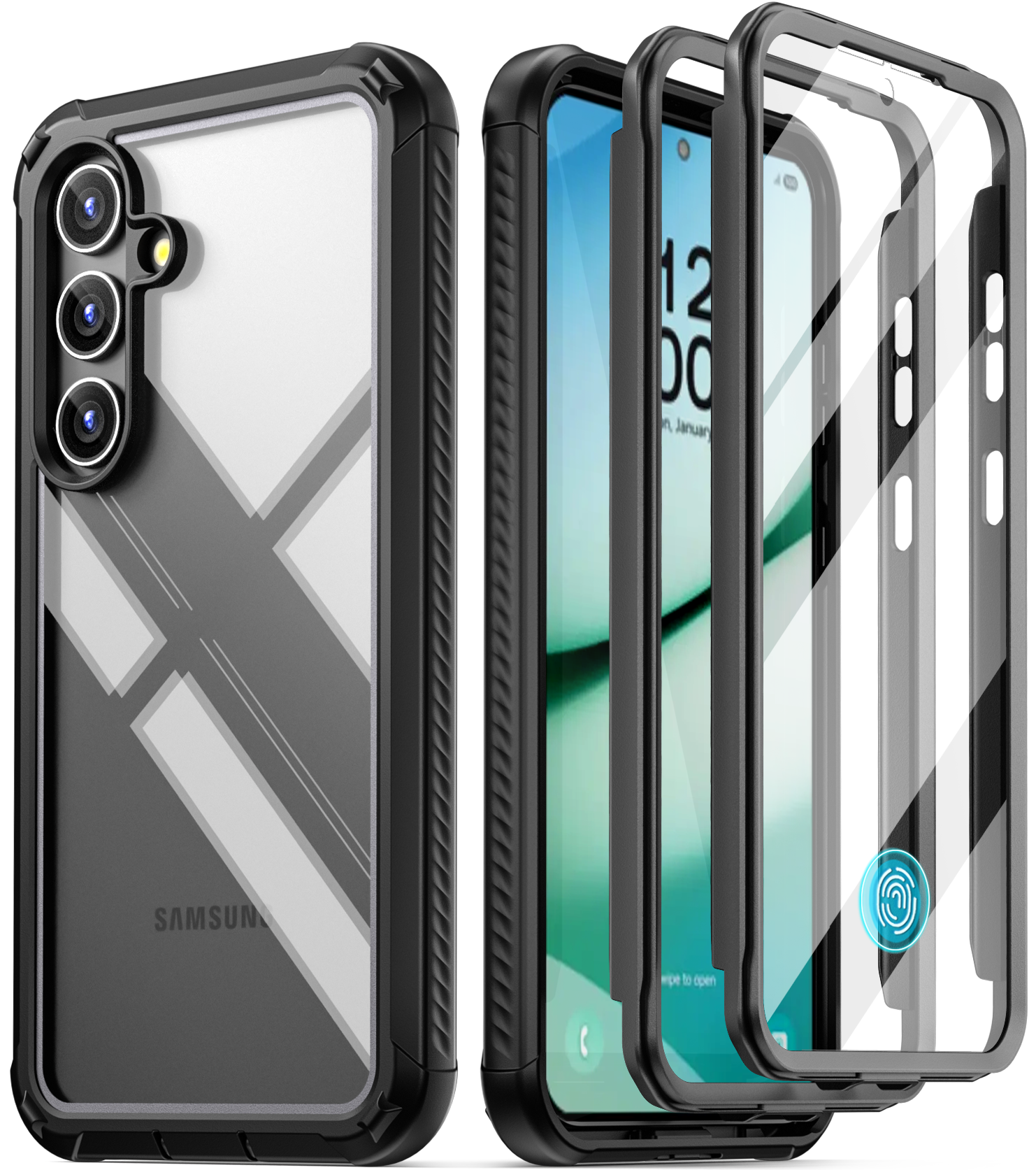 for Samsung Galaxy S25 5G Case Built-in Screen Shockproof Rugged Cover Black for Samsung Galaxy S25 5G Case Built-in Screen Shockproof Rugged Cover Black