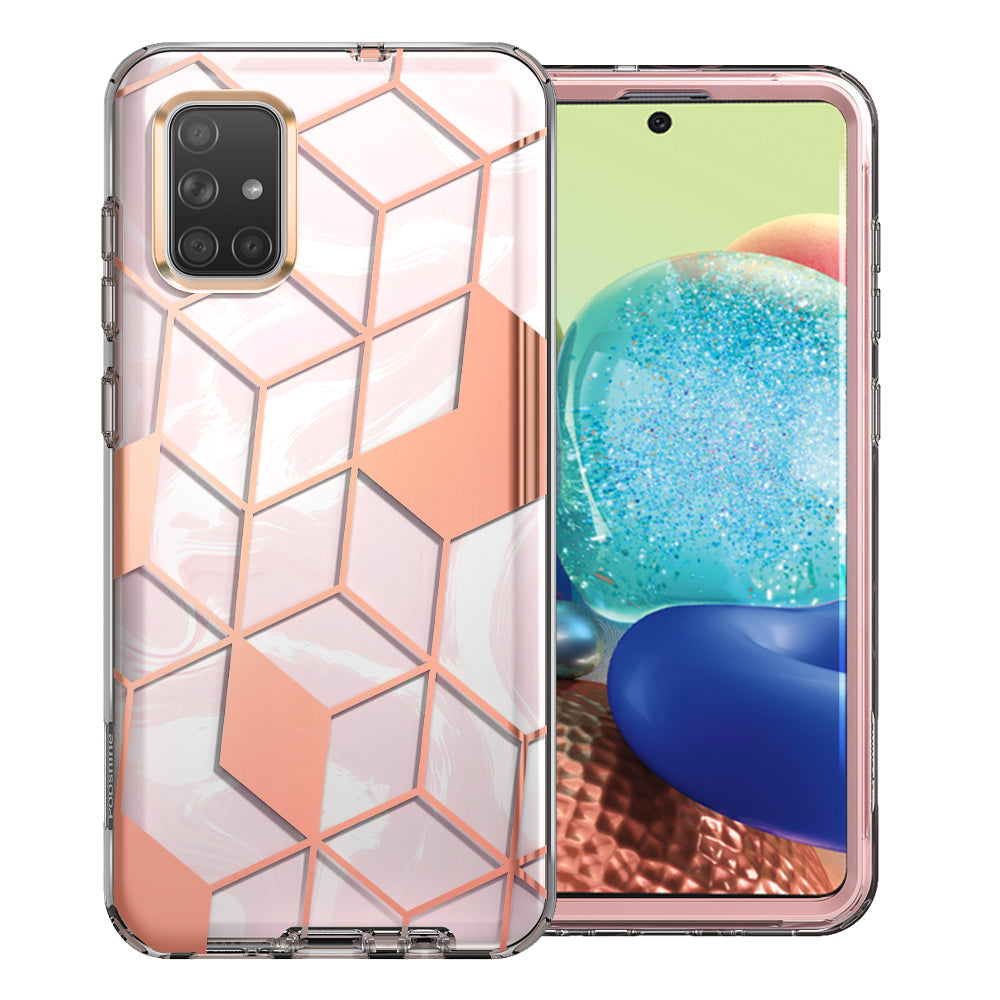 2020 Samsung Galaxy A71 5G Marble Bumper Case with Built-in-Screen