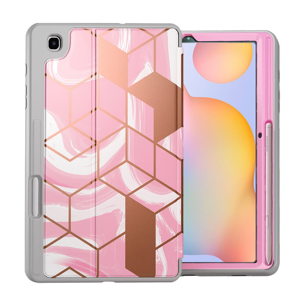 2020 Samsung Galaxy Tab S6 Lite Marble Case Protective Folio Cover