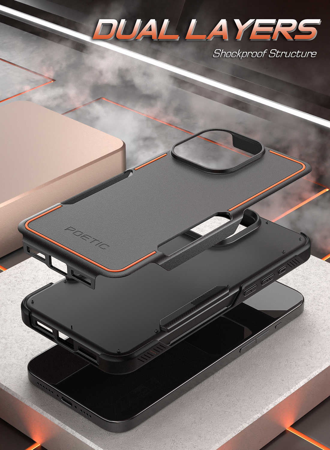 Poetic Neon Case for iPhone 15 pro, Dual Layer Heavy Duty Drop Protection, Navy Blue Poetic Neon Case for iPhone 15 pro, Dual Layer Heavy Duty Drop Protection, Navy Blue