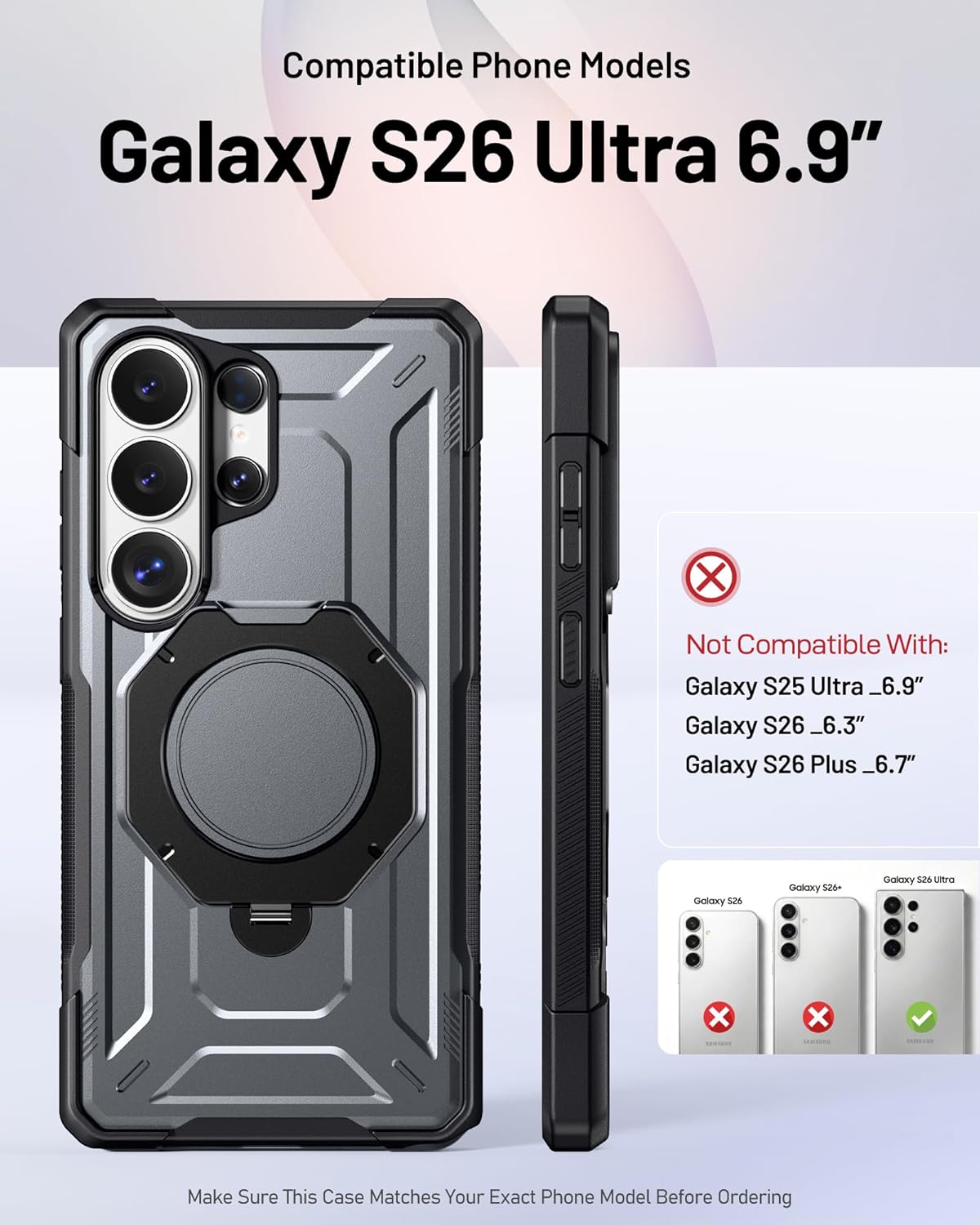 Galaxy S26 Ultra Spartan Case with Ring Stand – Poetic Cases