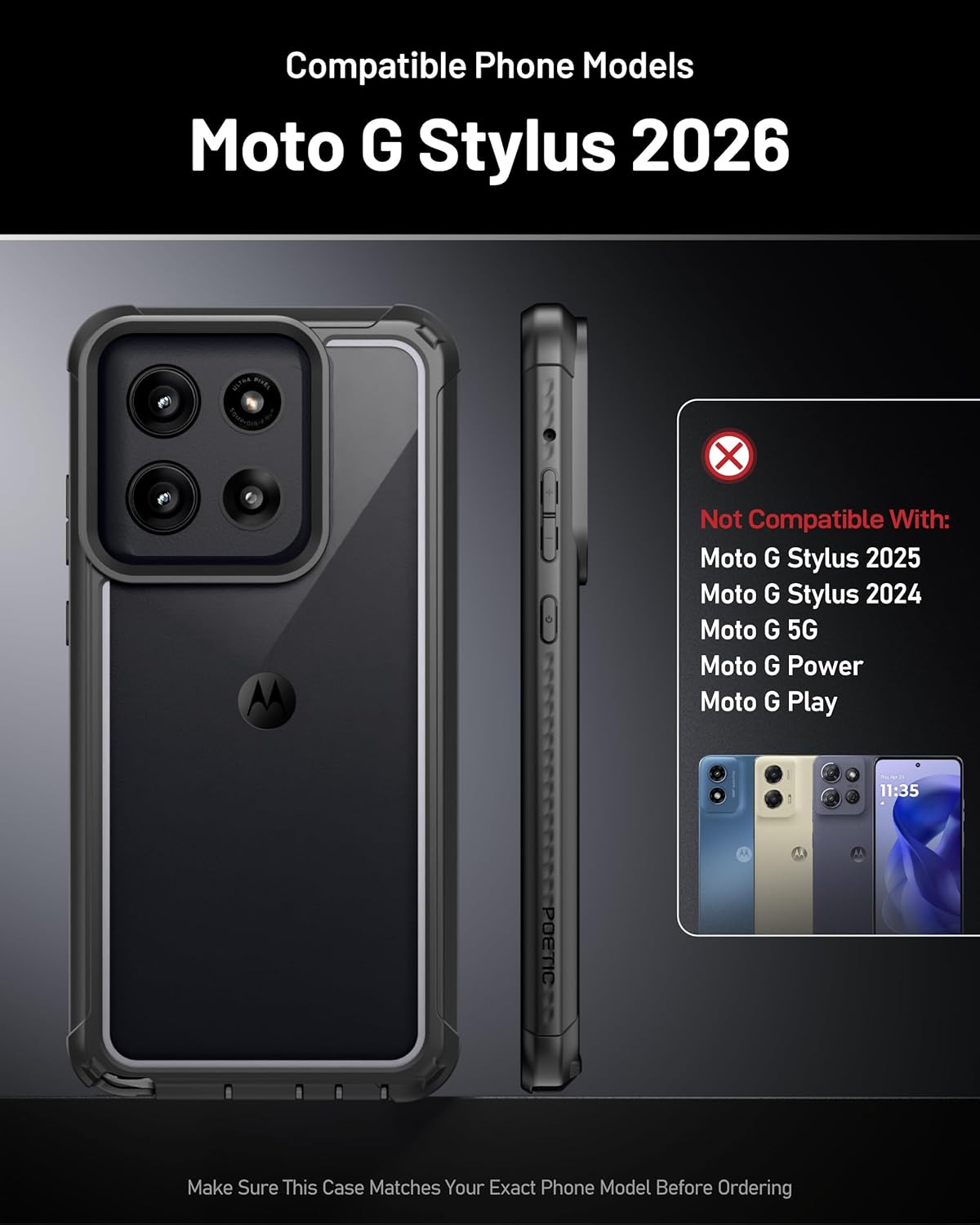 Moto G Stylus 5G 2026 with Fingerprint Cover Case