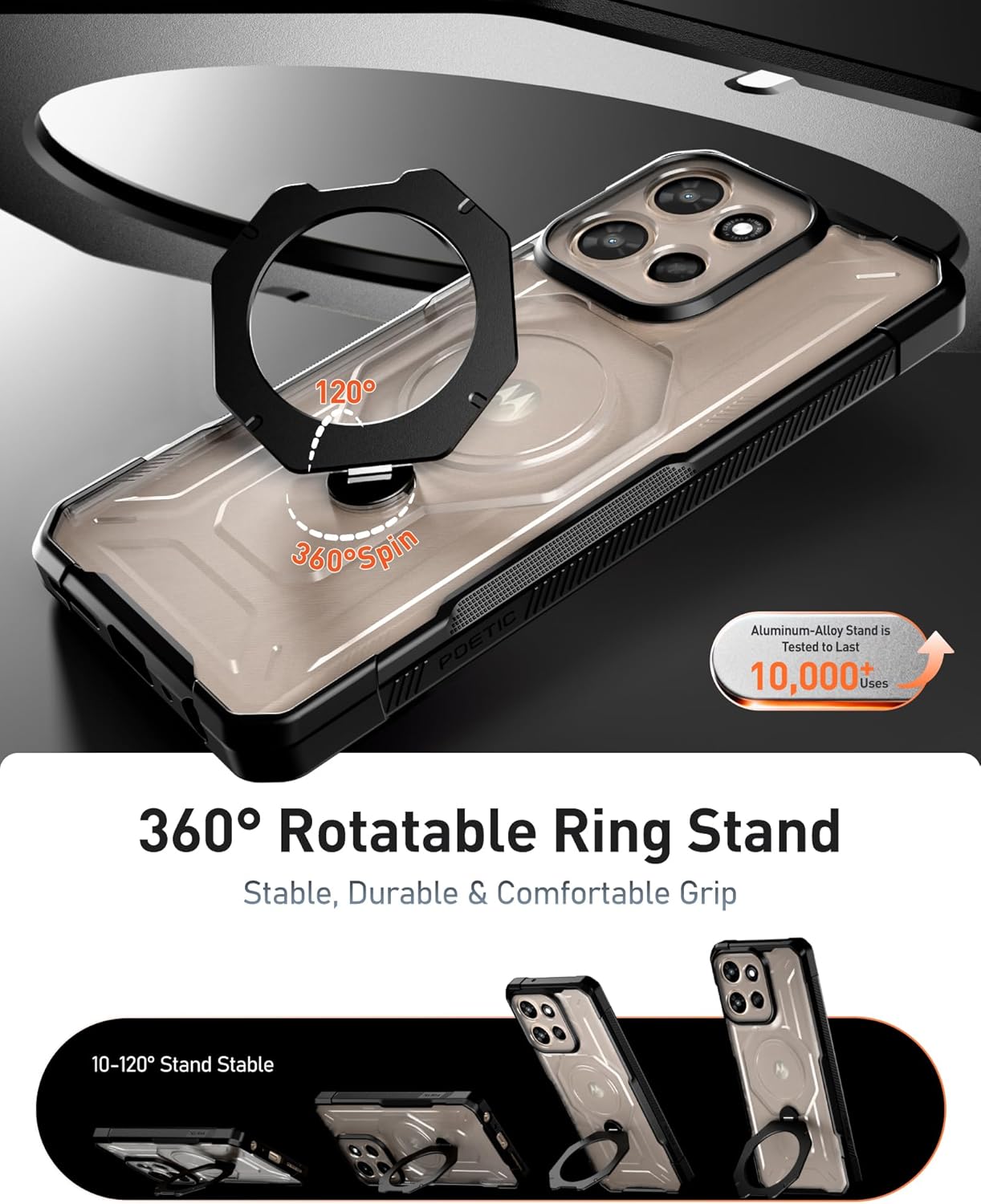 Moto G Power 5G (2025 & 2026) Spartan Case with Ring Stand
