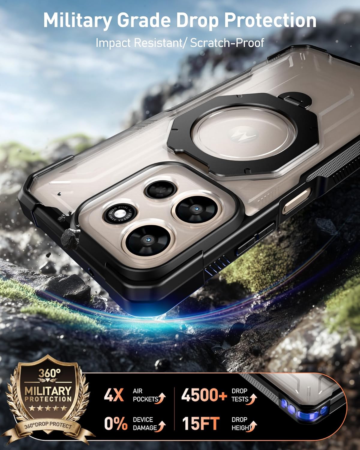 Moto G Power 5G (2025 & 2026) Spartan Case with Ring Stand