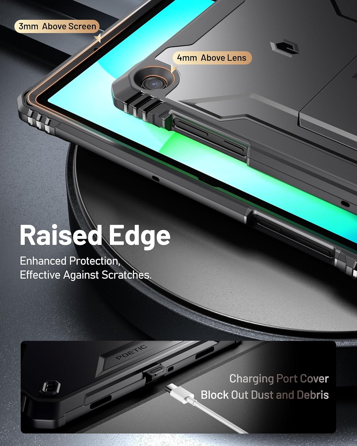 Galaxy Tab A11 Plus / A9 Plus Case Built in-Screen Protector with Kickstand