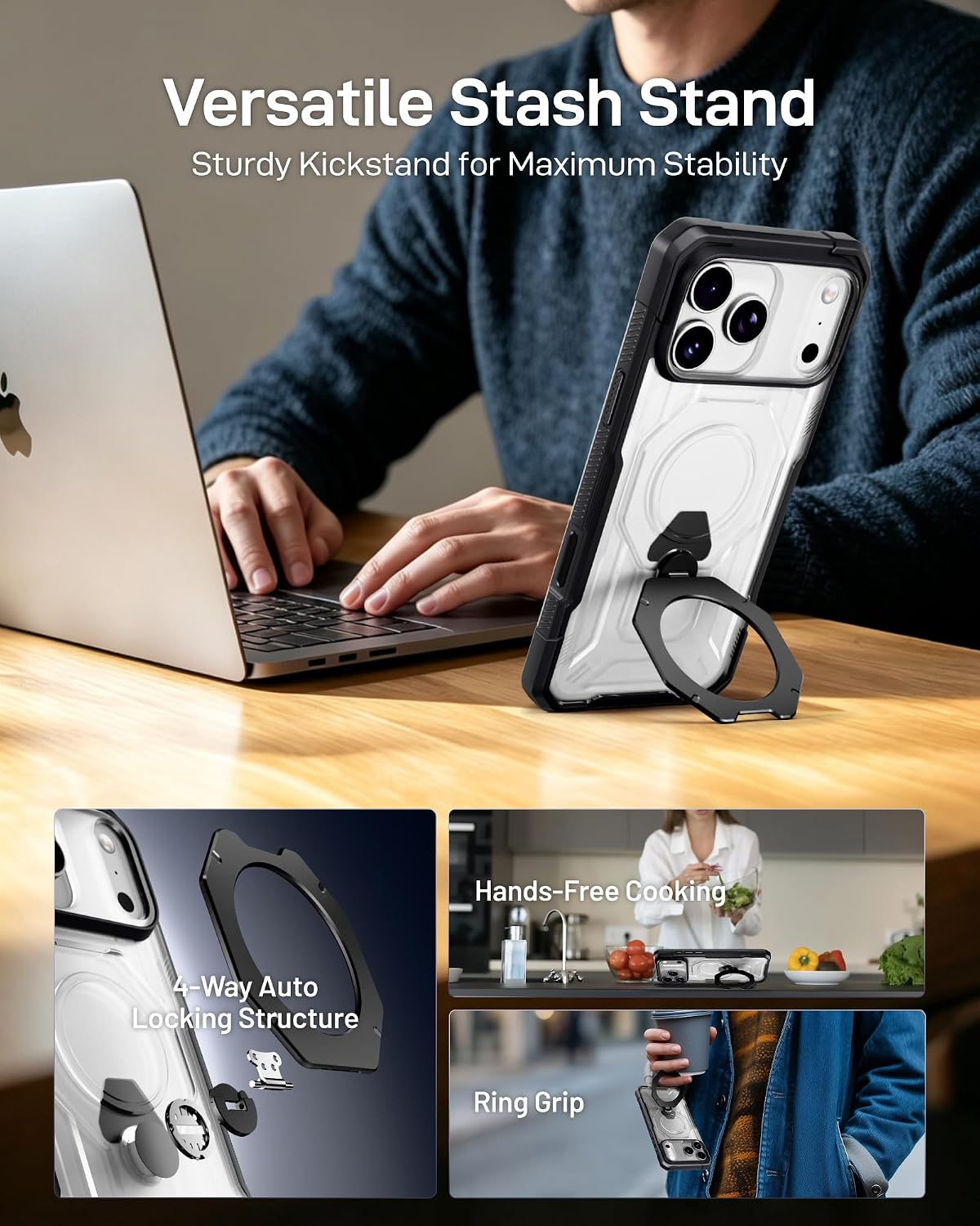 Apple 18 Pro case Magsafe Ring Stand