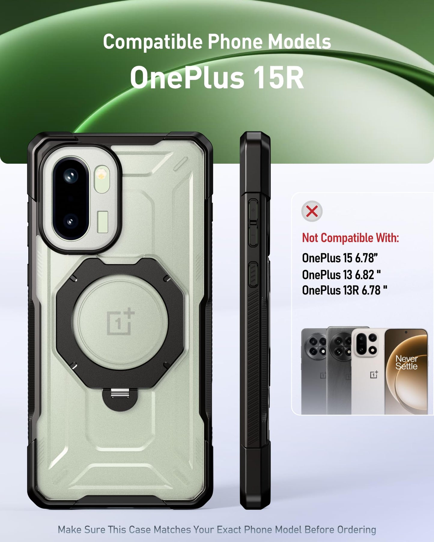 OnePlus 15R Spartan Case with Ring Stand