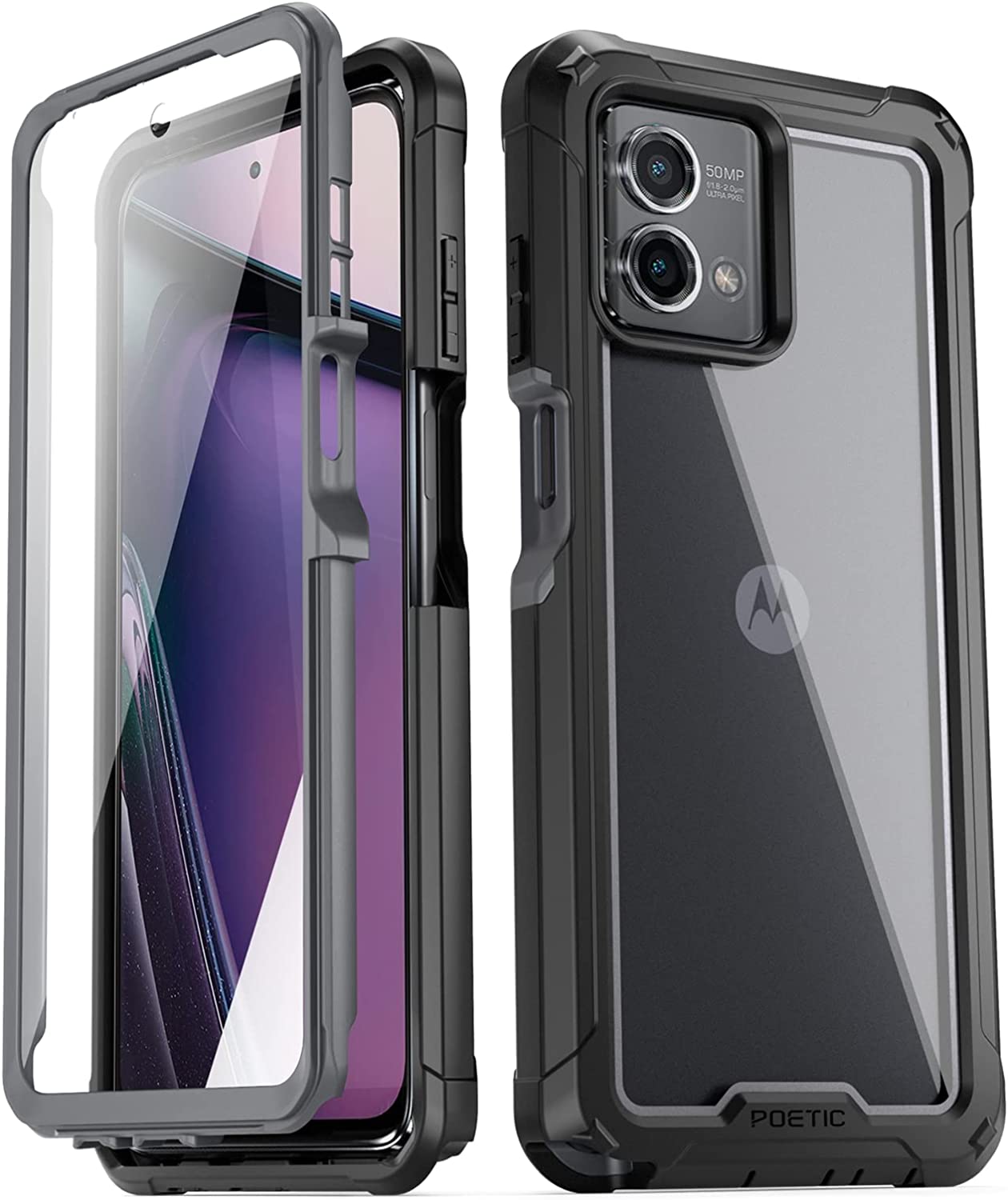 BENTOBEN Military Grade Shockproof Case For Motorola Moto G Stylus 5G 2023/2022 – Black – Built-In Kickstand