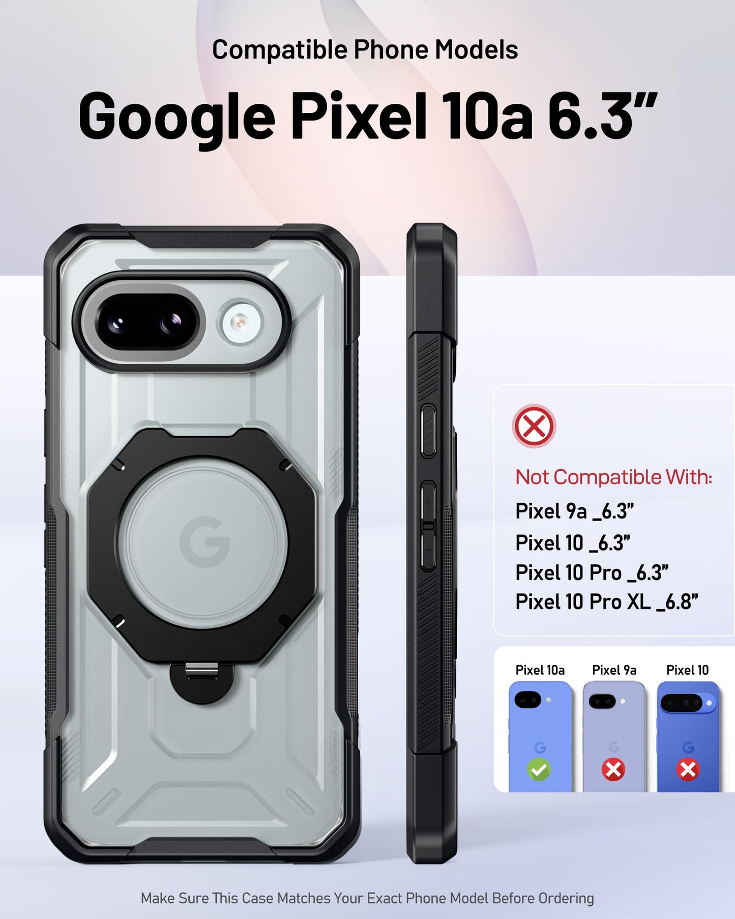 Google Pixel 10A Spartan Case with Ring Stand