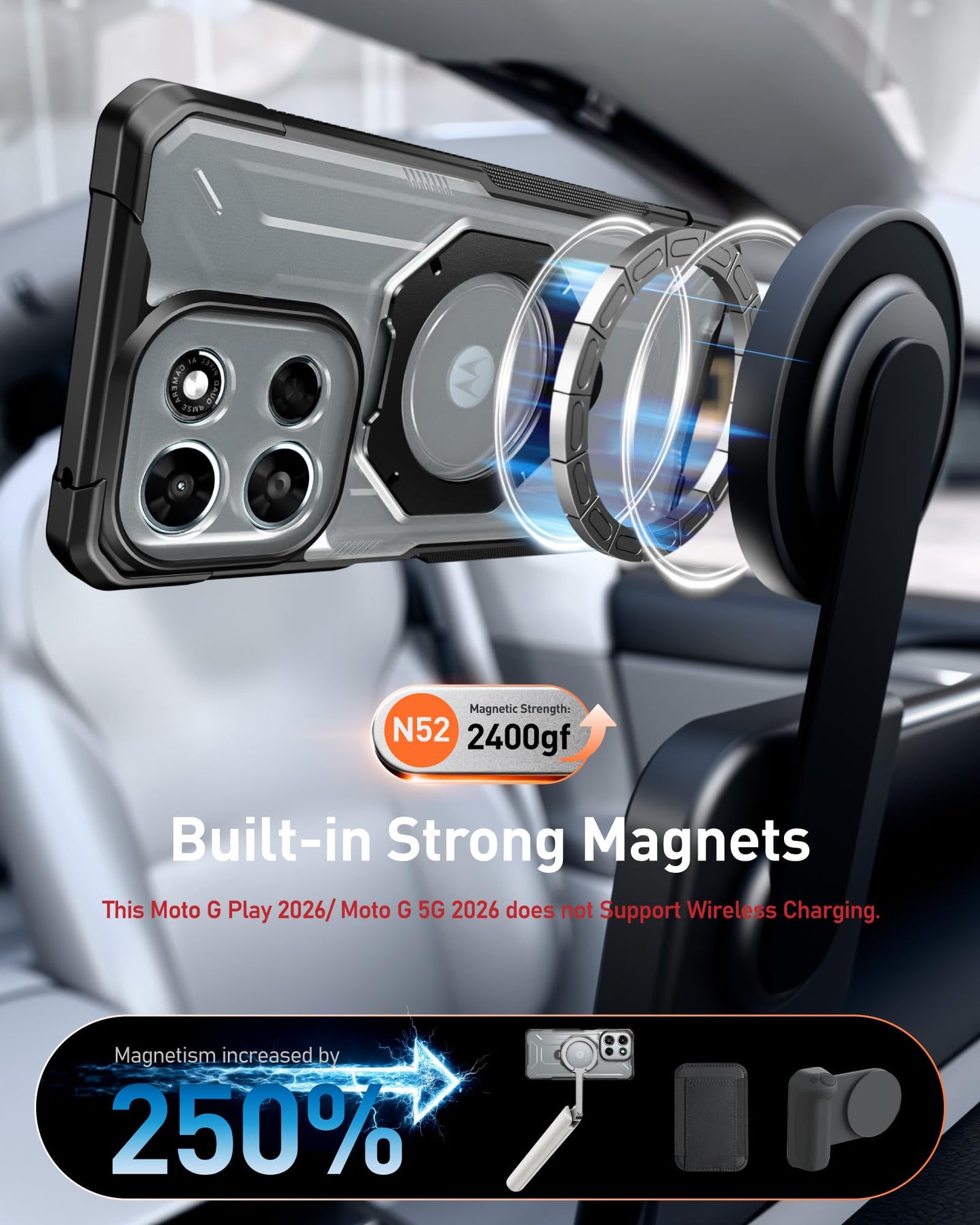 Moto G Play (2026) I Moto G 5G (2025 & 2026) Spartan Case with Ring Stand