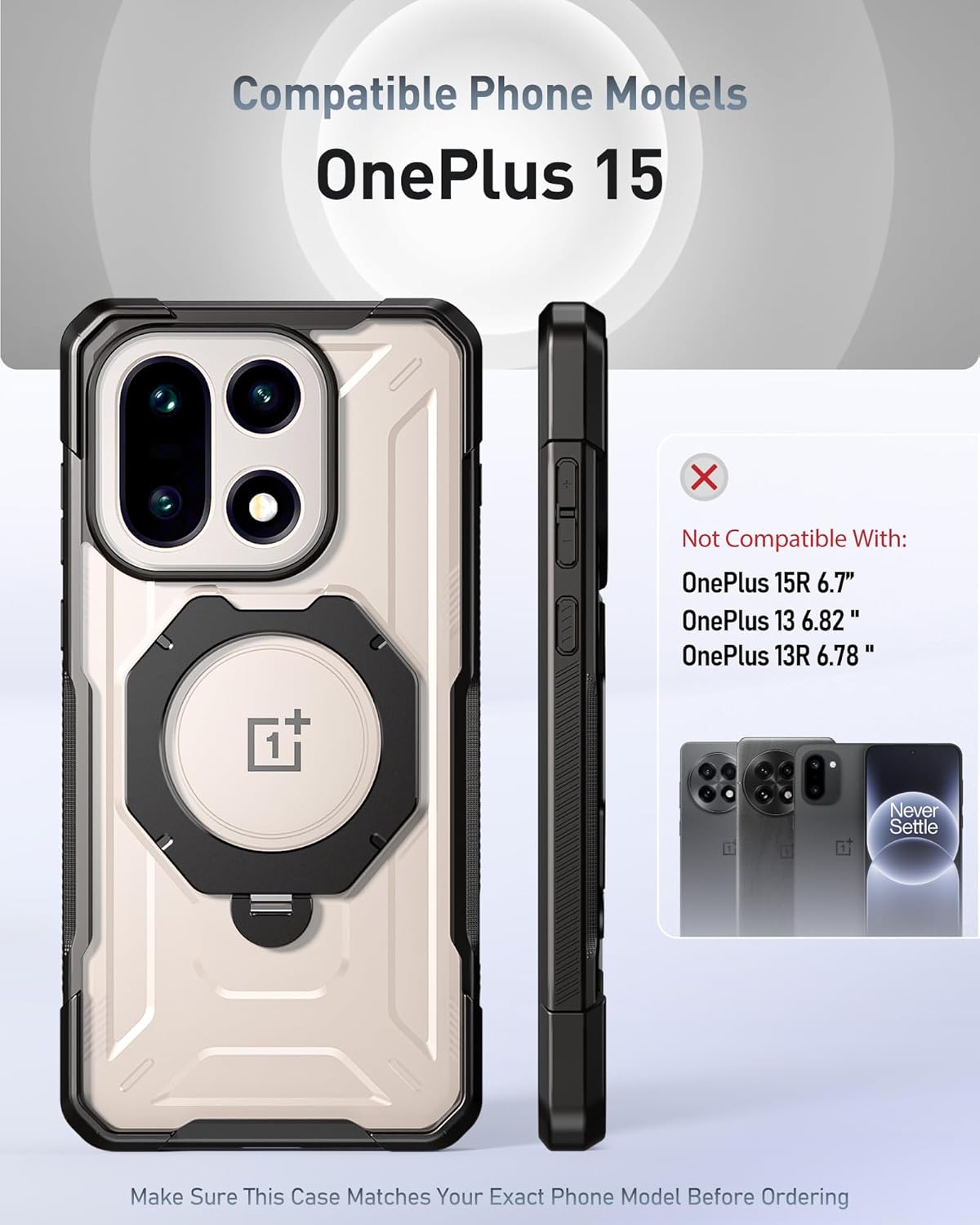 OnePlus 15 Spartan Case with Ring Stand