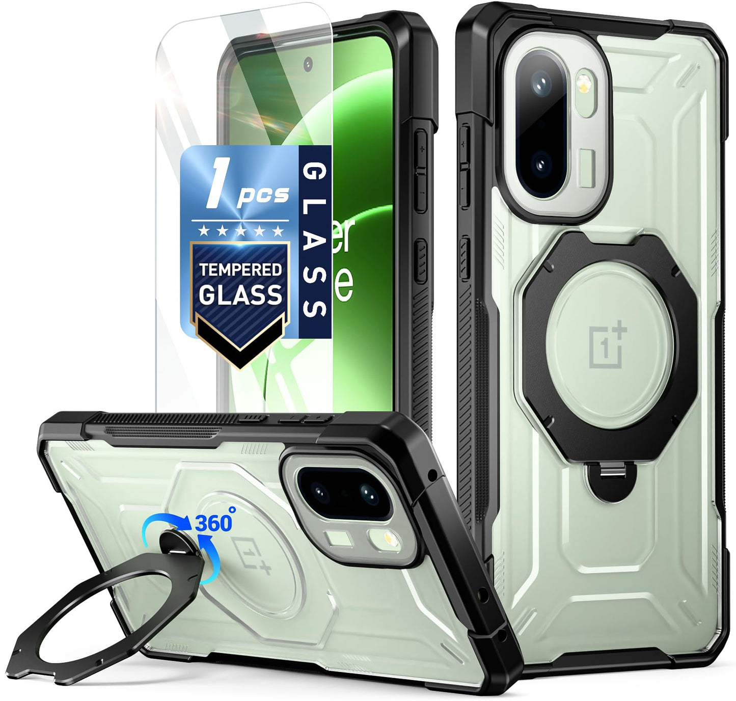 OnePlus 15R Spartan Case with Ring Stand