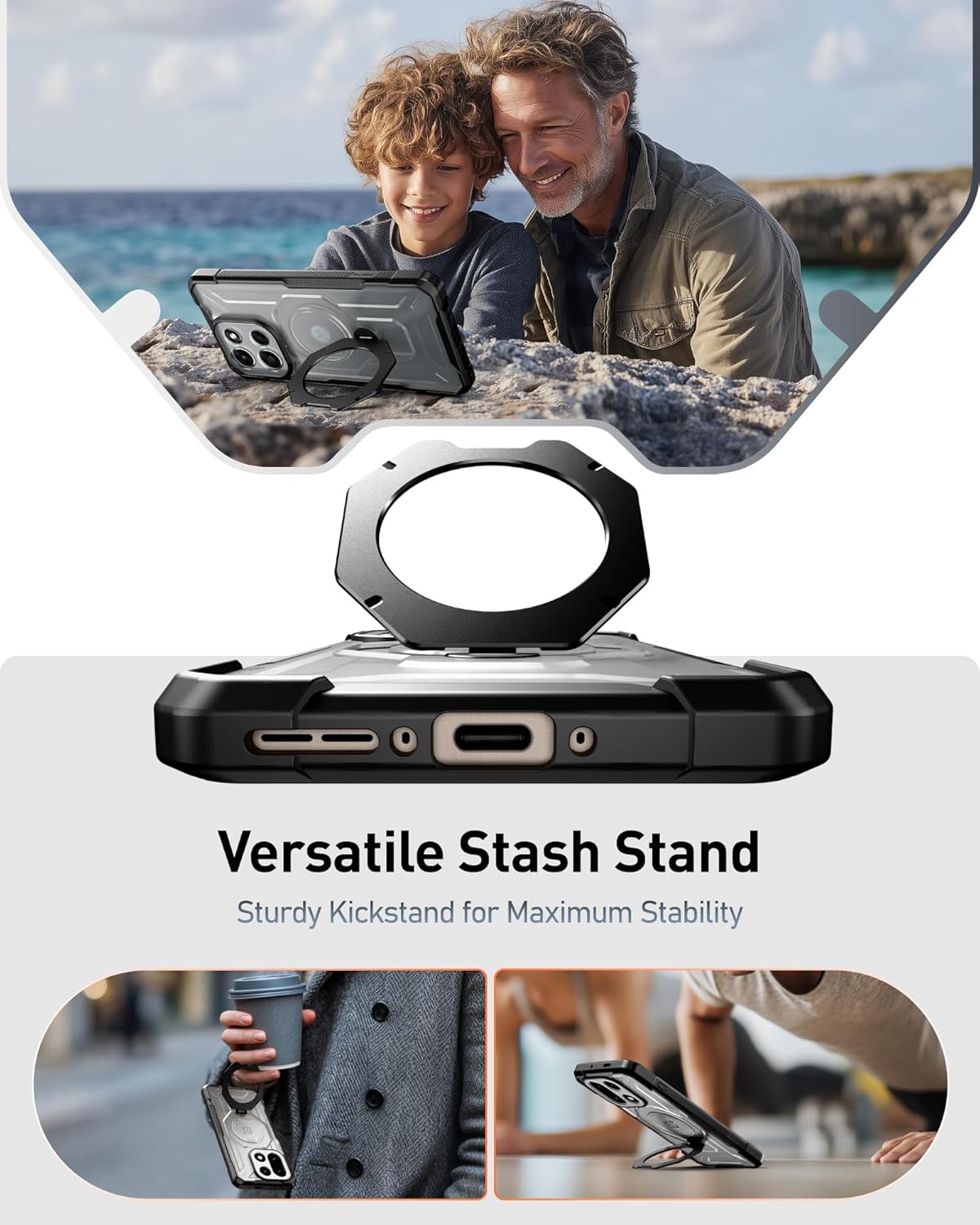 OnePlus 15 Spartan Case with Ring Stand