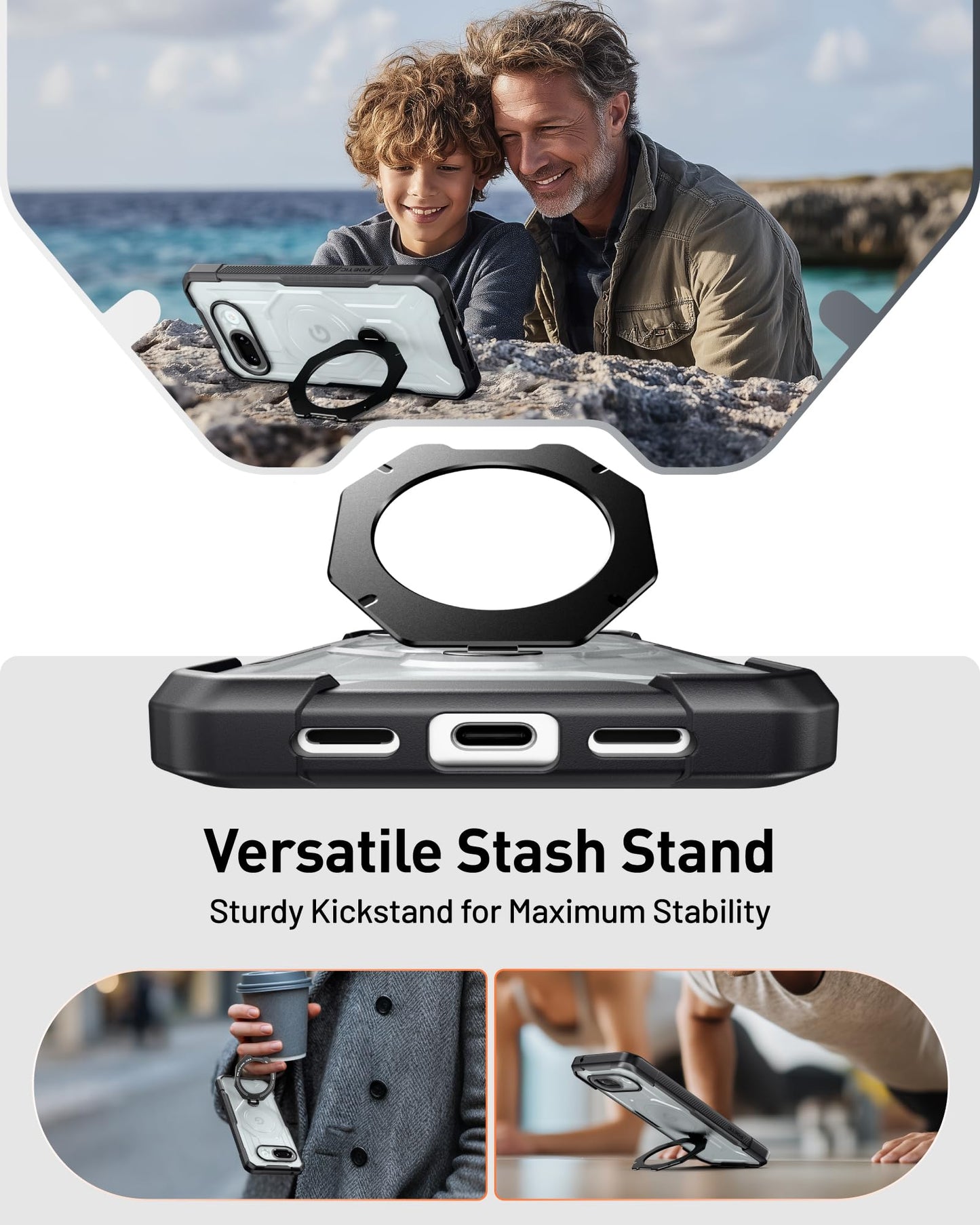 Google Pixel 10A Spartan Case with Ring Stand