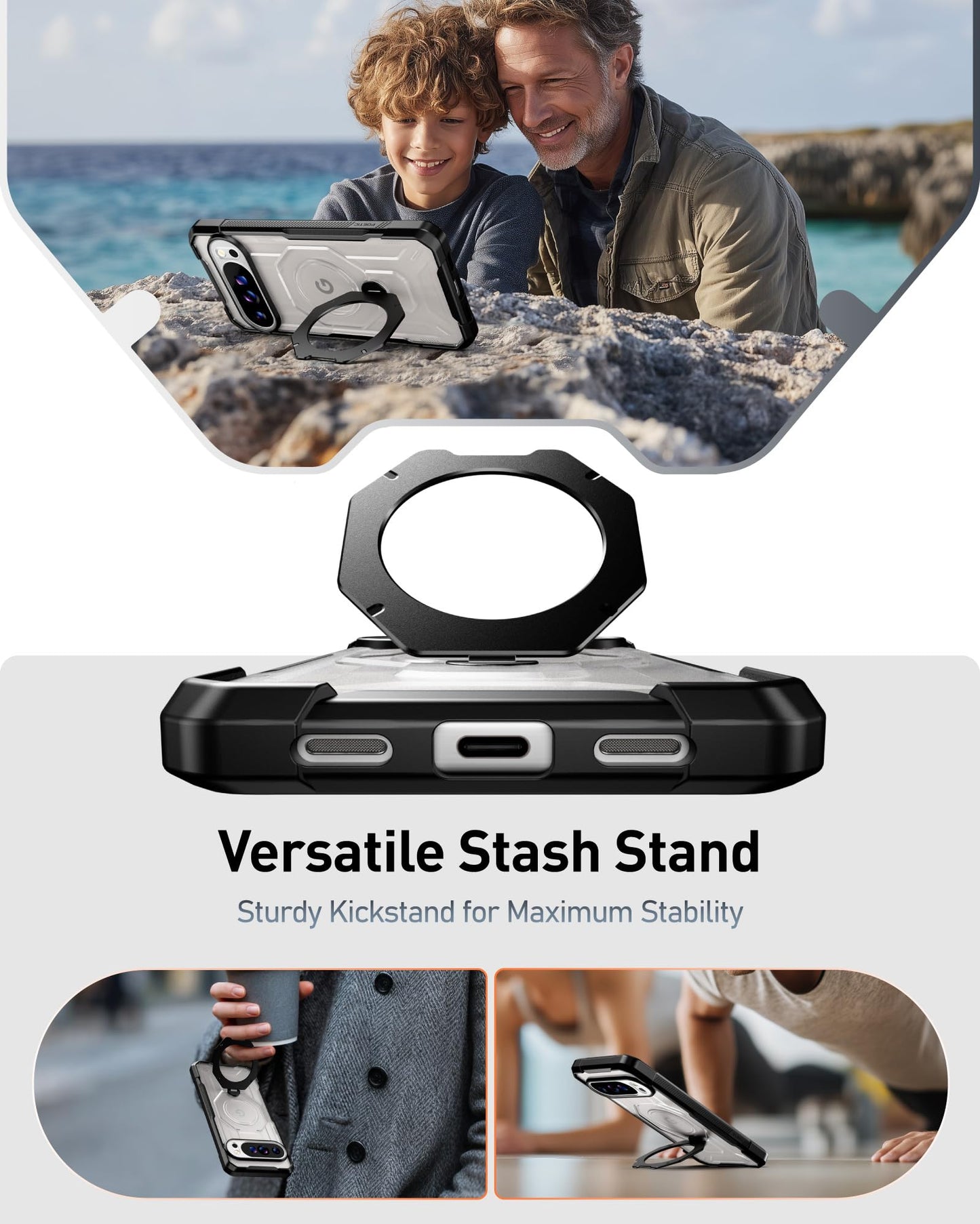 Google Pixel 10 Pro XL Spartan Case with Ring Stand