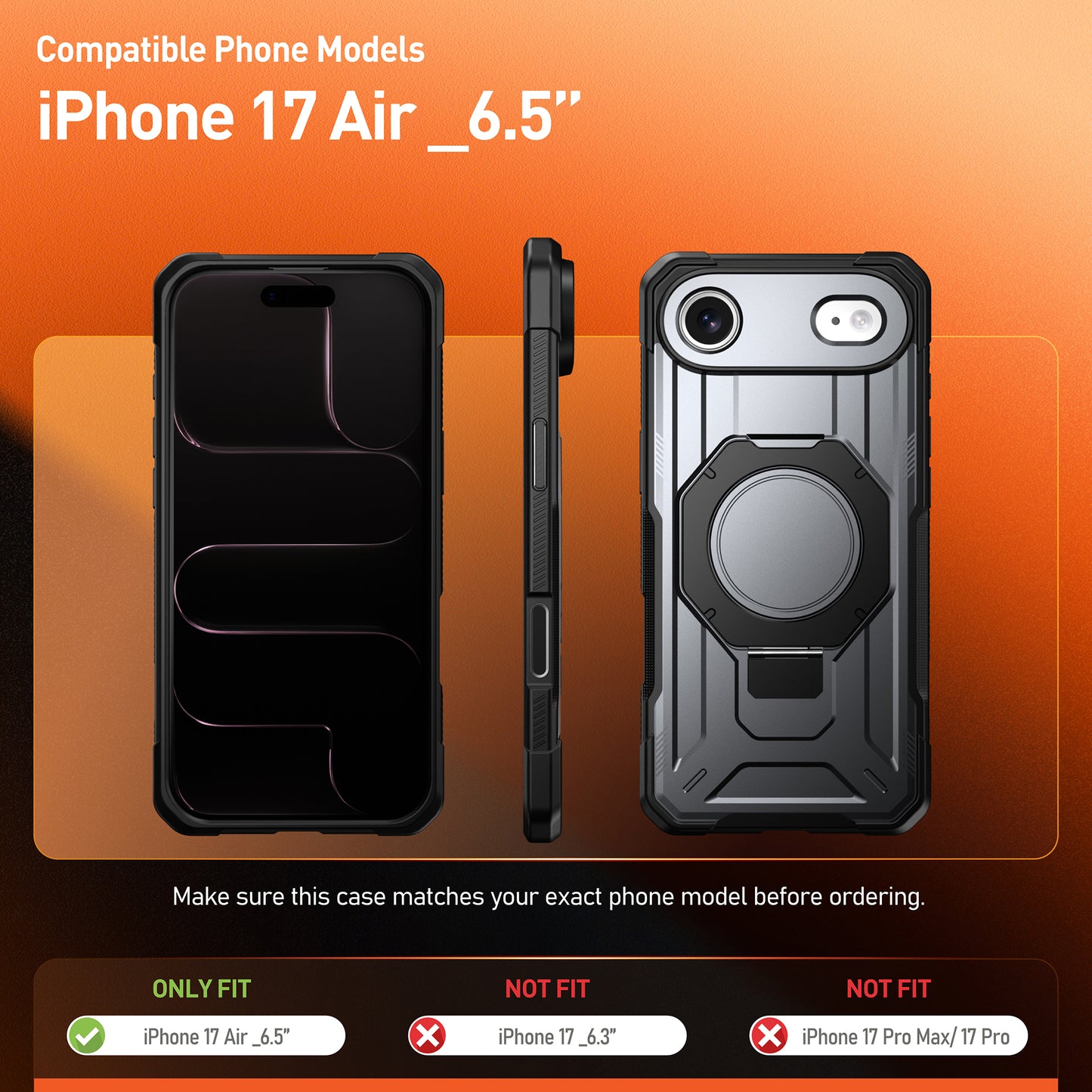 Apple iPhone 17 Air with Magsafe Ring Stand Case