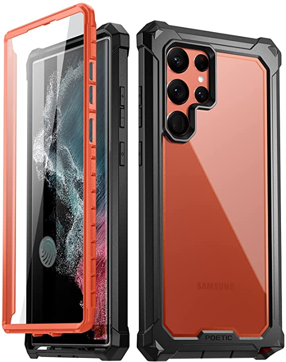 Poetic Guardian Case 6Ft Mil-Grade Drop Tested Designed for with Samsung Galaxy S22 Ultra 5G 6.8 2022, Built-in Screen Protector Work with Fingerp