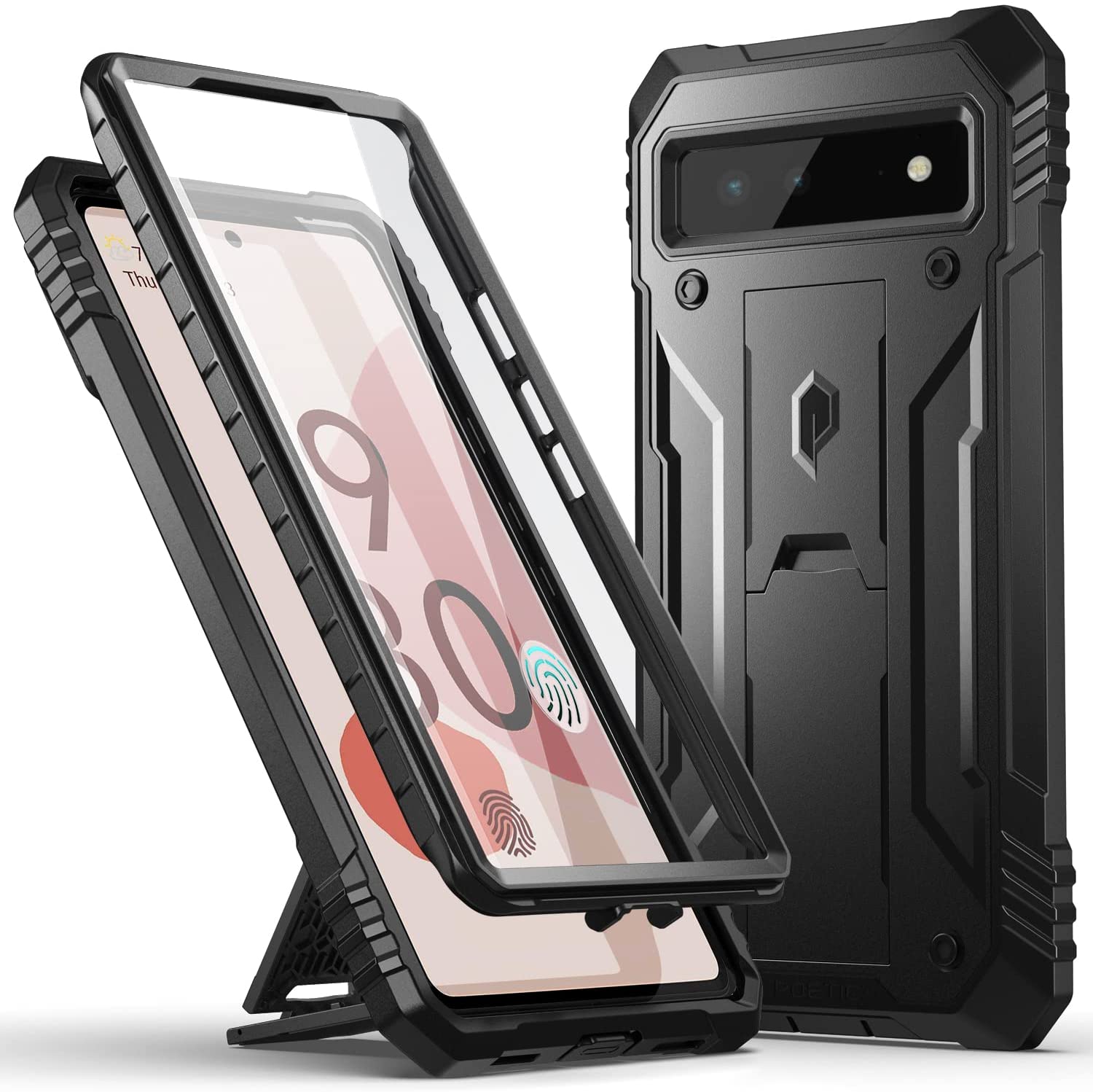 Poetic Revolution Series Case for Google Pixel 6A 5G, Built-In Screen Protector Work with Fingerprint ID, Full Body Rugged Shockproof Protective Cover
