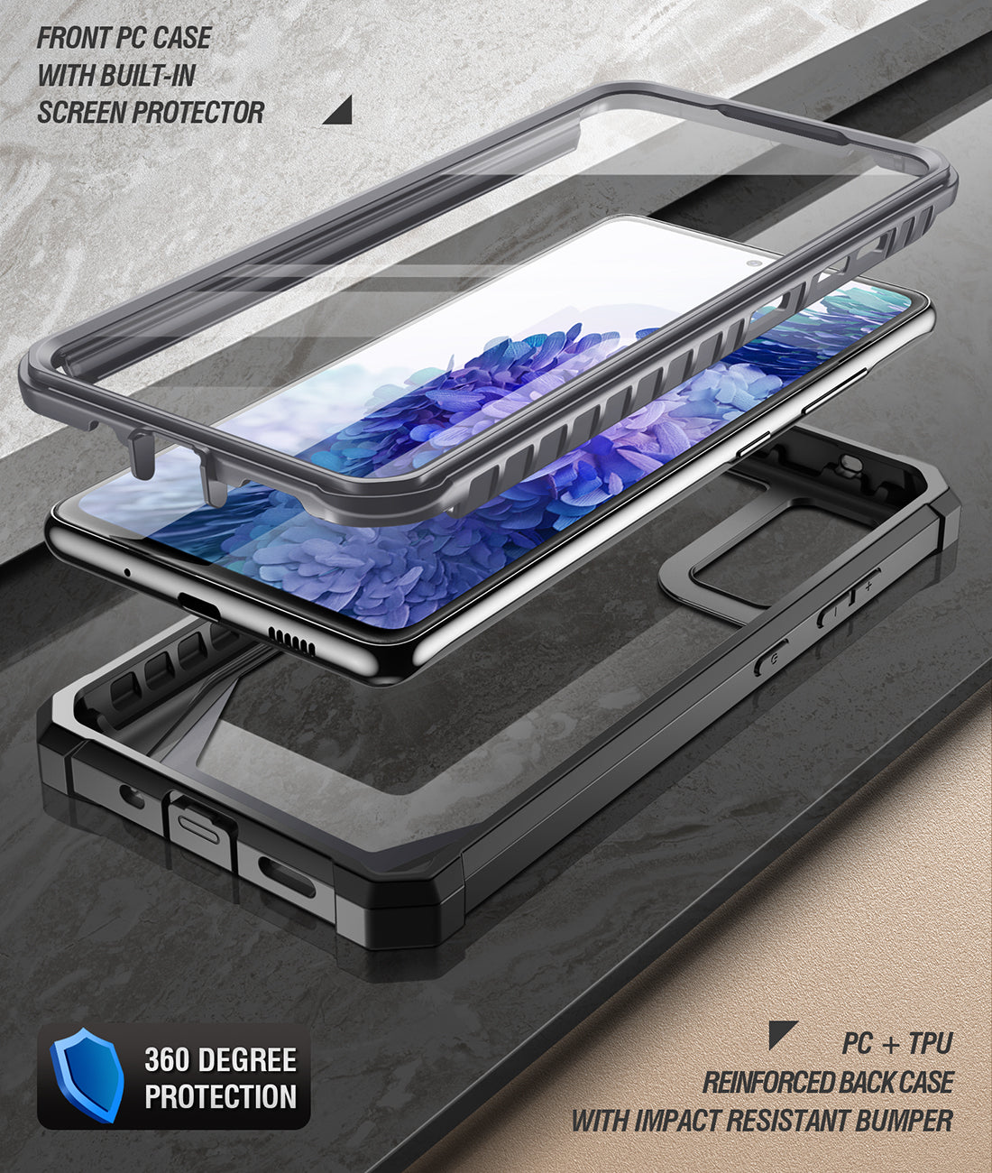 For Samsung Galaxy S20 FE 5G Case, with Built-in Screen Protector