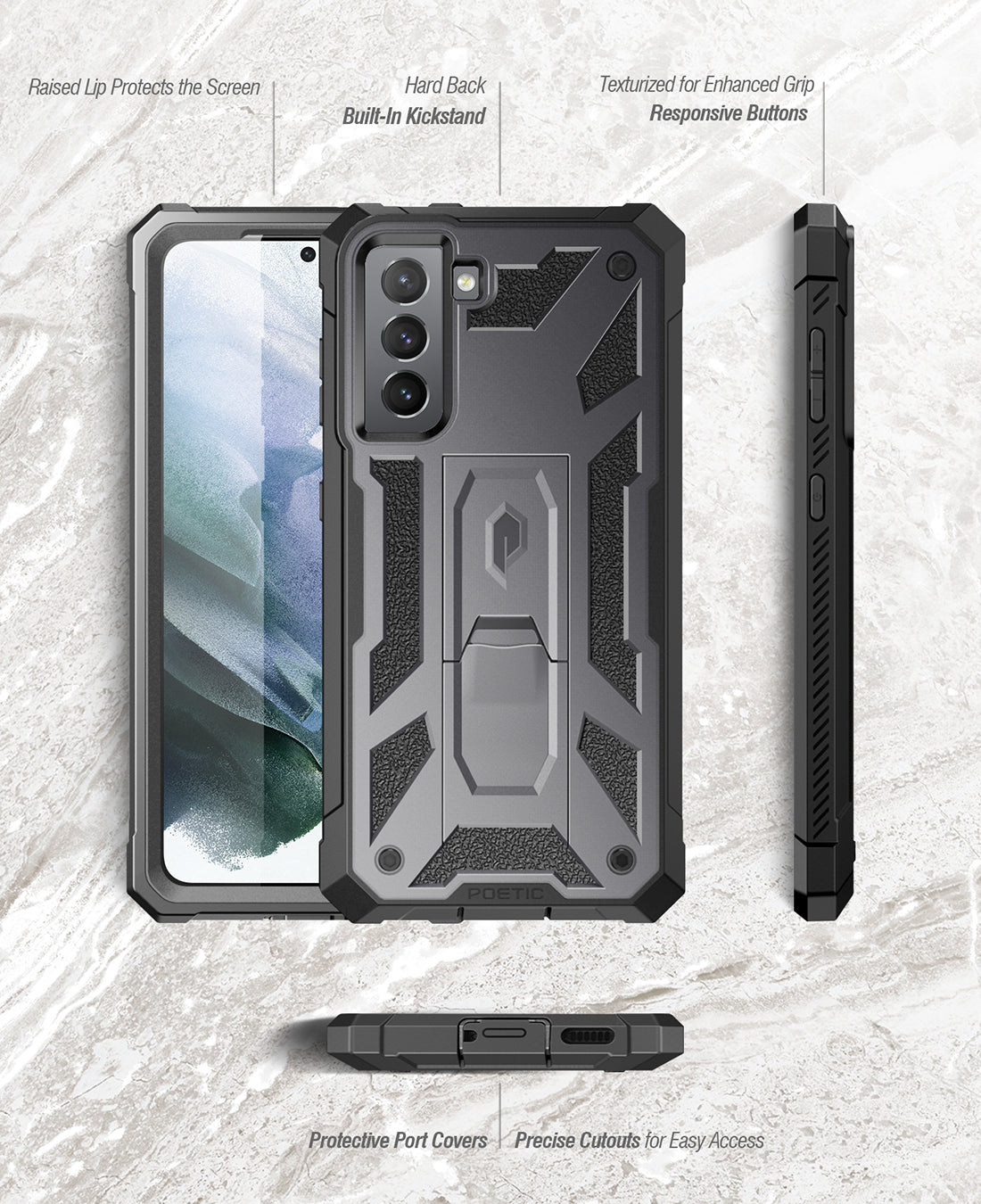 For Samsung Galaxy Tab A9 Plus Case,Poetic Kickstand Built-in