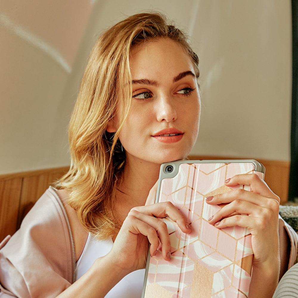 2019 Samsung Galaxy Tab A Marble Case Protective Folio Cover