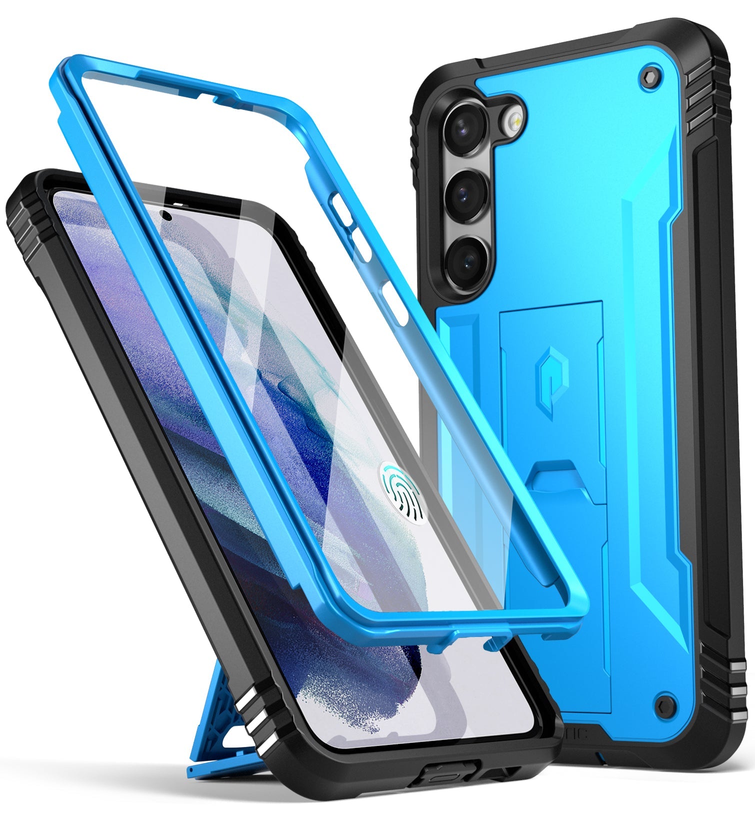 for Samsung for Galaxy S23 Plus Case Built-in Screen Protector with Kickstand Cover Brown for Samsung for Galaxy S23 Plus Case Built-in Screen Protector with Kickstand Cover Brown