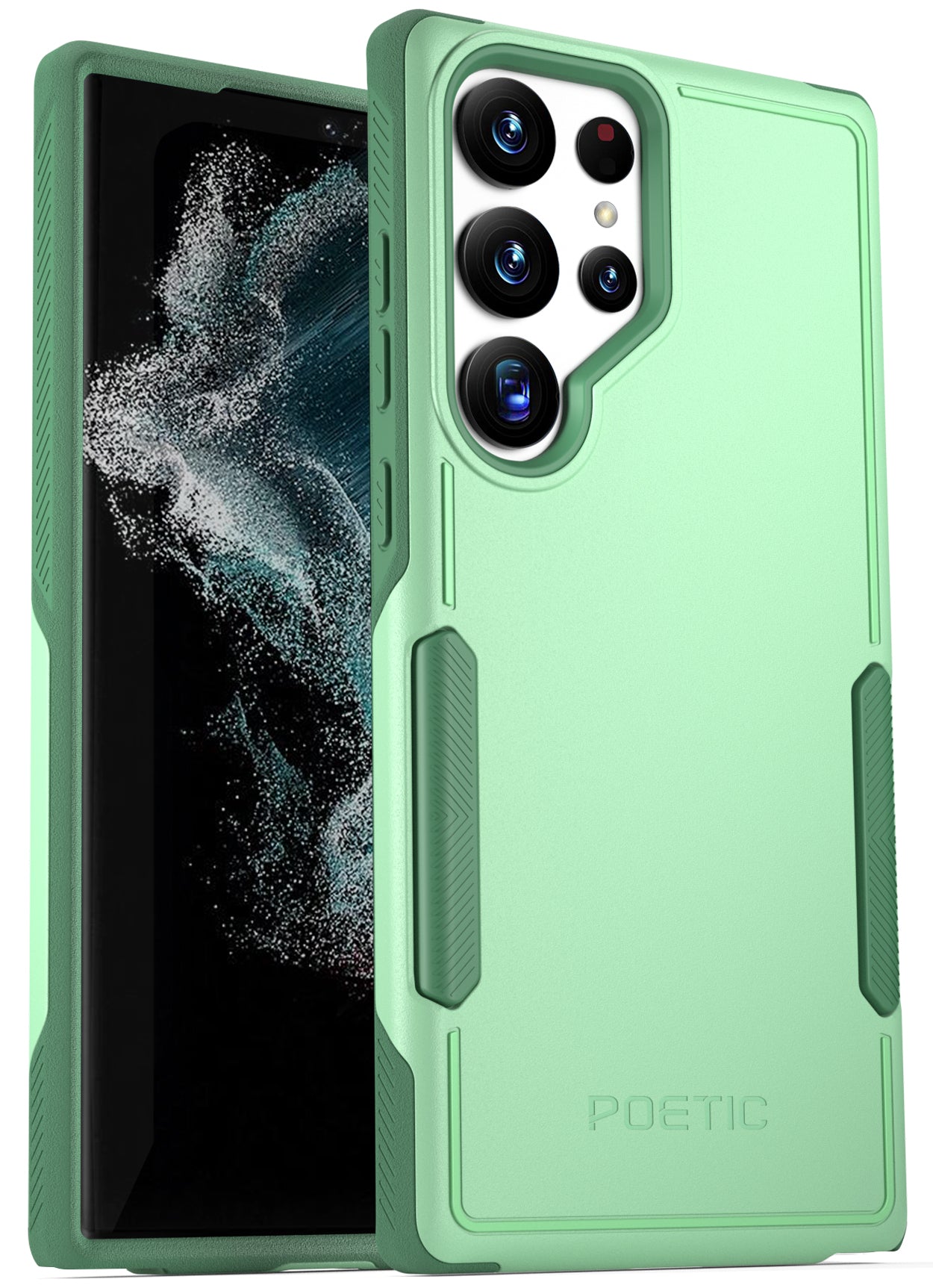 Metal Green LV Samsung Galaxy S23 Ultra Clear Case