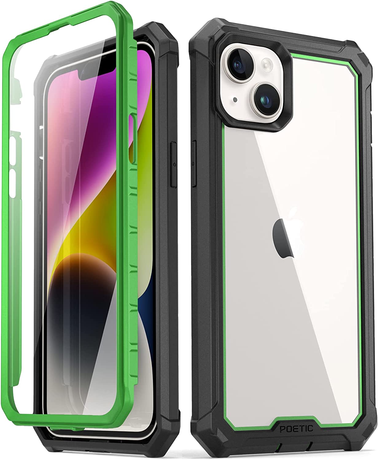 Poetic Guardian Case for iPhone 14 , Clear Case with Built-in Screen Protector, Blue/ Clear Poetic Guardian Case for iPhone 14 , Clear Case with Built-in Screen Protector, Blue/ Clear