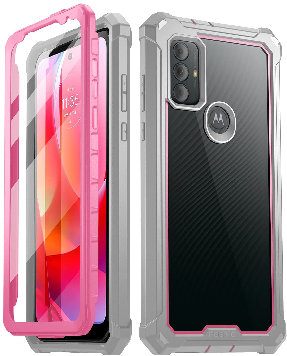 Poetic Guardian Case for Motorola Moto G Power 2022, Clear Case with Built-in Screen Protector, Pink Poetic Guardian Case for Motorola Moto G Power 2022, Clear Case with Built-in Screen Protector, Pink