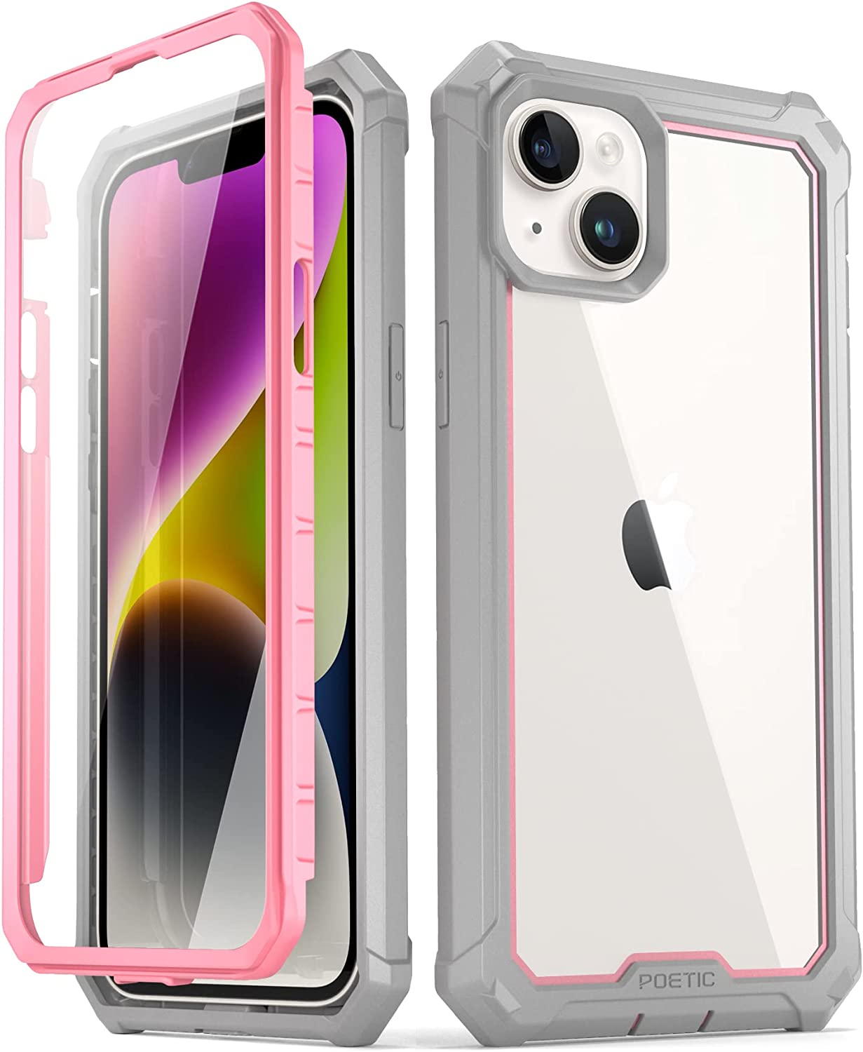 Poetic Guardian Case for iPhone 14 , Clear Case with Built-in Screen Protector, Blue/ Clear Poetic Guardian Case for iPhone 14 , Clear Case with Built-in Screen Protector, Blue/ Clear